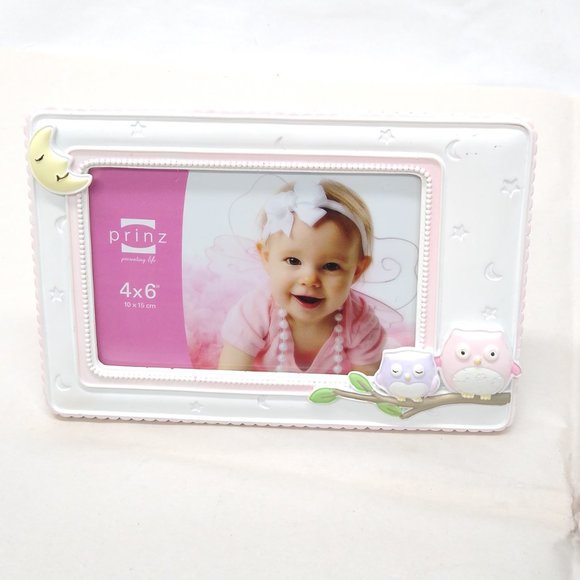 Prinz Born to be Wild Owl Resin Frames (2) Perfect Baby Shower Gift NWT - Picture 4 of 10